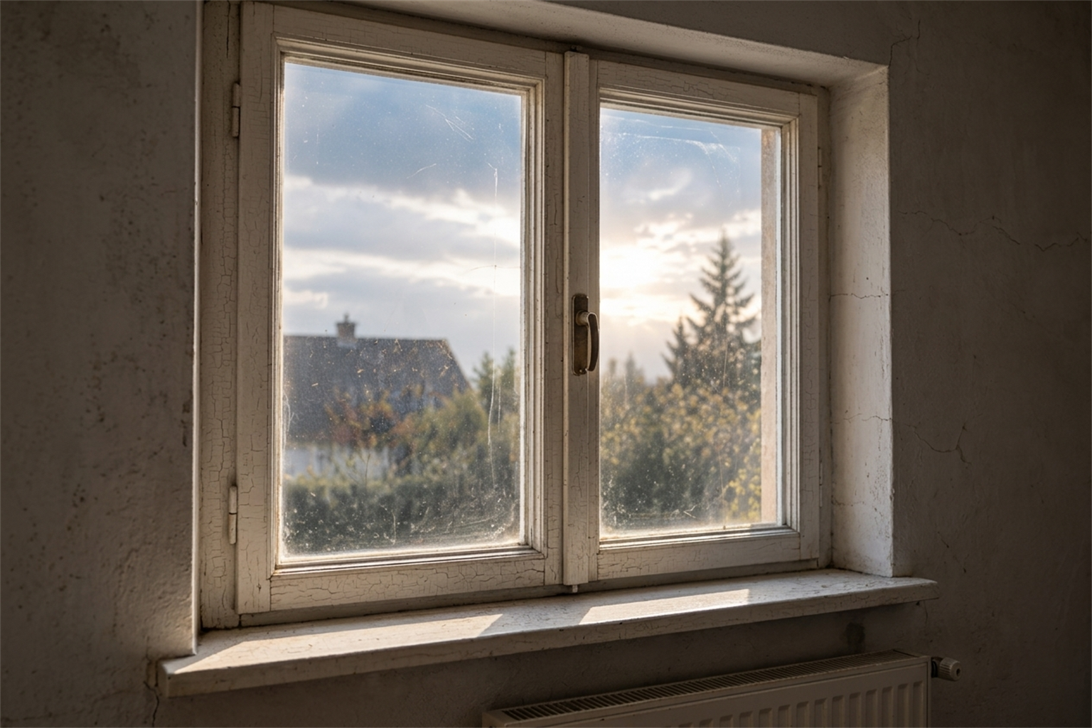 Altes ungedämmtes Fenster